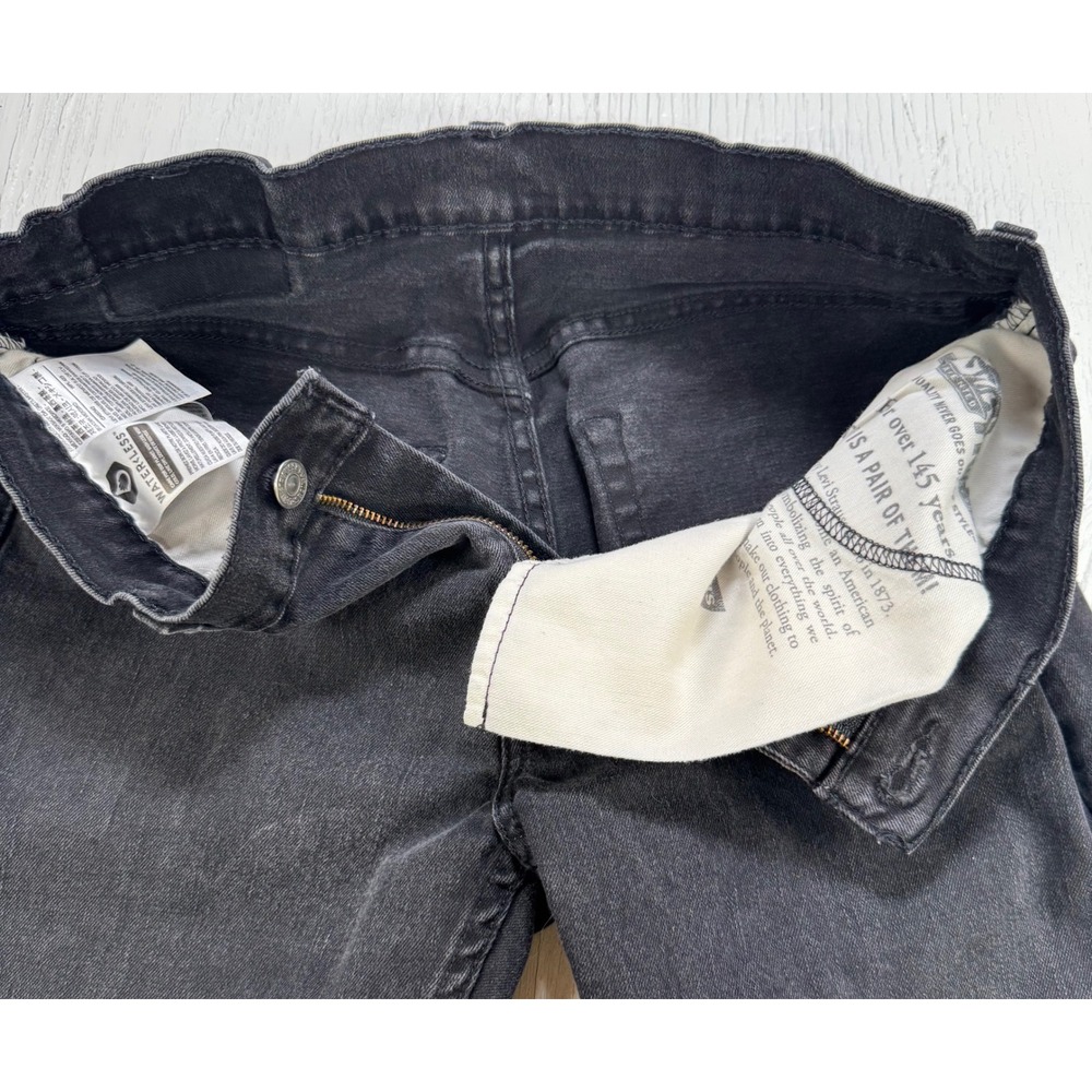 Levis 502 Regular Taper Jeans Mens 30x30 Black Denim Pants 29507-0001 - Picture 4 of 9